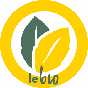 Adhésif LECLERC - Le BIO jaune/vert sur blanc