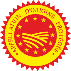 Adhésif label A.O.P rouge...