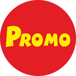 Adhésif Promo Jaune sur Rouge