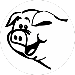 Adhésif tête animal - Porc...