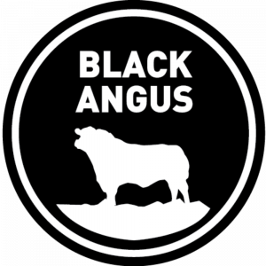 Adhésif Origine BLACK ANGUS blanc sur noir