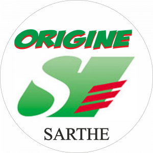 Adhésif Origine SARTHE vert/rouge sur sur blanc