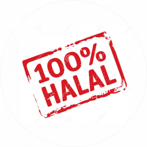 Adhésif Halal - 100% HALAL rouge fond blanc