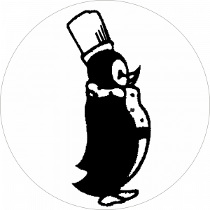 Adhésif Surgélation Pingouin noir sur blanc