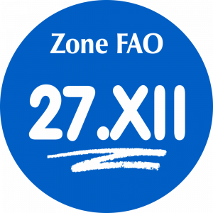 Adhésif Zone de pêche FAO - 27.XII / blanc sur bleu