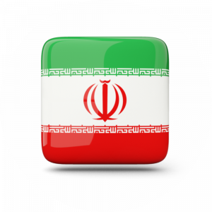 Adhésif drapeaux pays - Iran - vert/blanc/rouge fond blanc