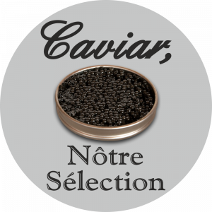 Adhésif Caviar nôtre Sélection - picto boite - noir sur gris